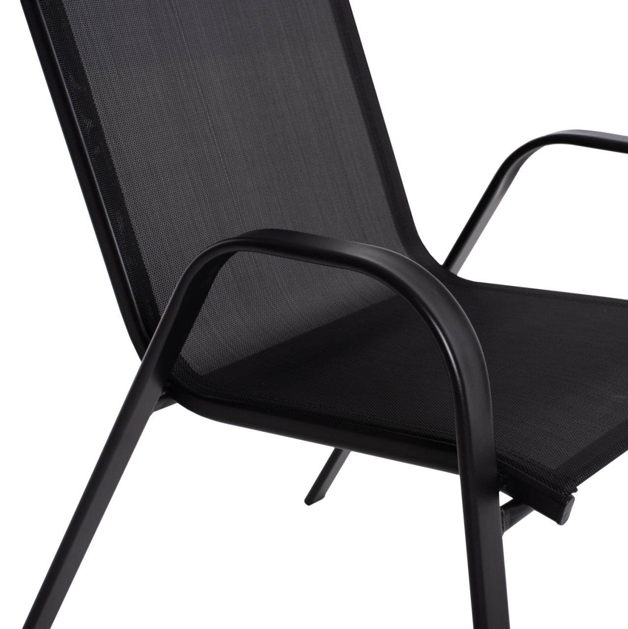 OUTDOOR ARMCHAIR LEON HM5000.03 BLACK METAL-BLACK TEXTILENE 55x77x95Hcm. [9]