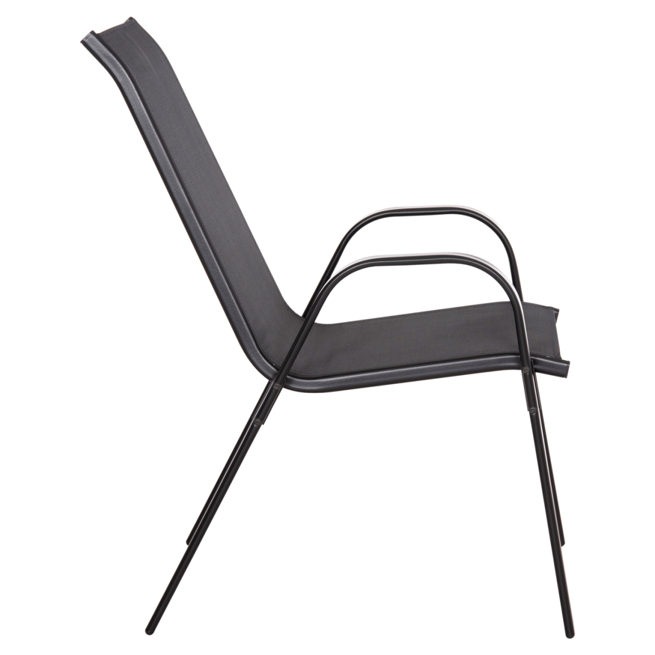 OUTDOOR ARMCHAIR LEON HM5000.43 BLACK METAL FRAME and TEXTILENE-4PCS SET- 55x70x91Hcm. [4]