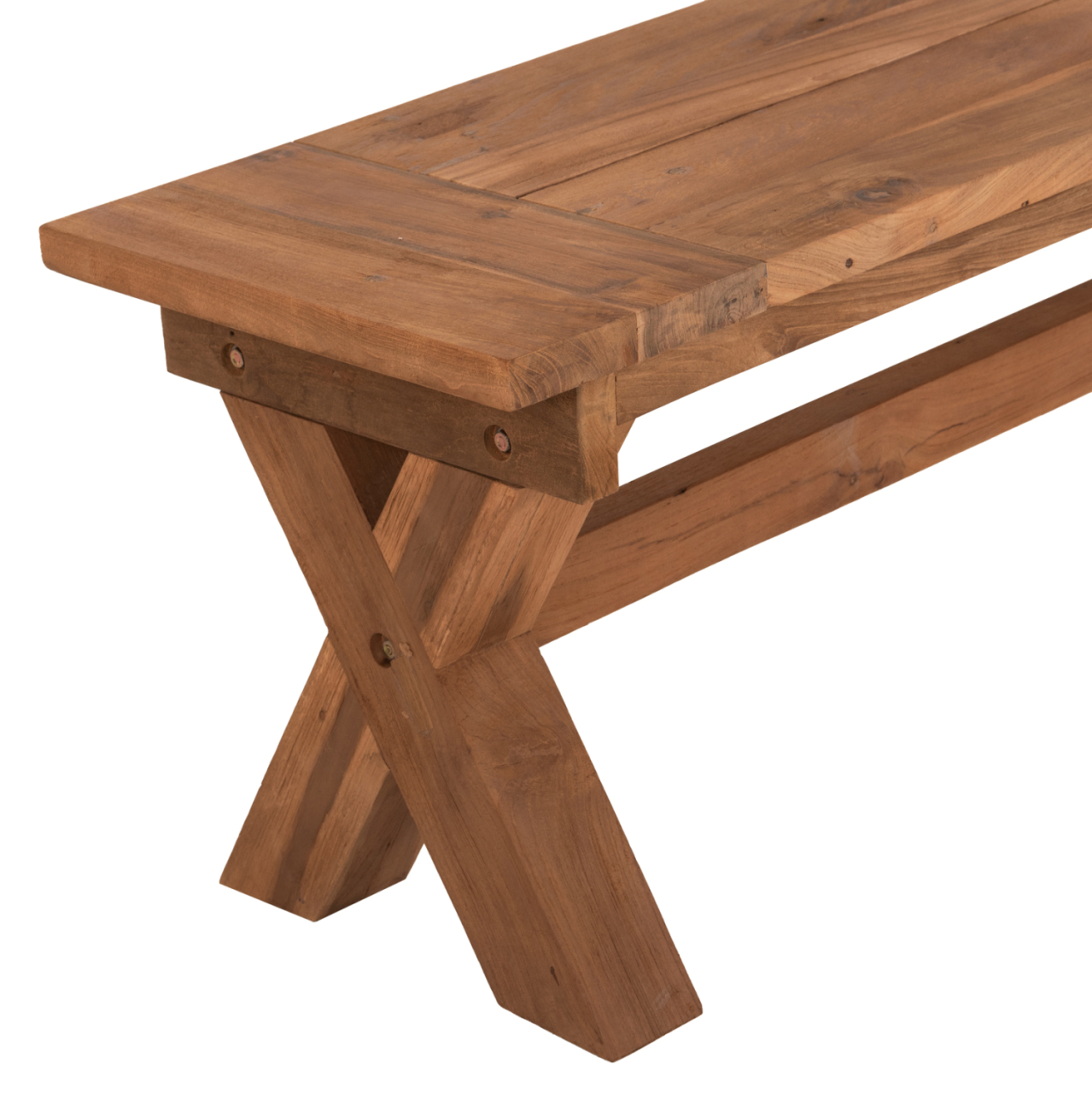 OUTDOOR BENCH HM9564 RECYCLED TEAK WOOD IN NATURAL COLOR 220x40x45Hcm. [4]