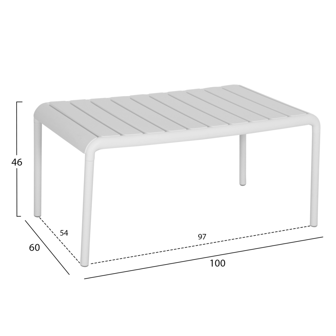OUTDOOR COFFEE TABLE KORVER HM6334.01 POLYPROPYLENE IN WHITE 100x60x46Hcm. [2]