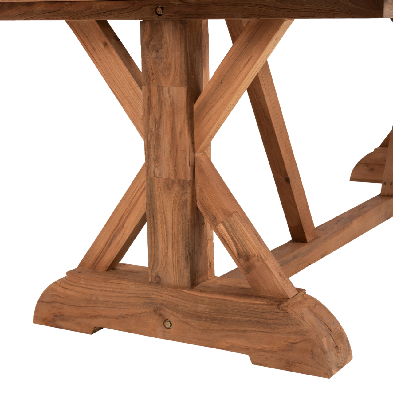 OUTDOOR CROSS LEG DINING TABLE HM5964 RECYCLED TEAK WOOD IN NATURAL COLOR 240x100x75Hcm. [6]