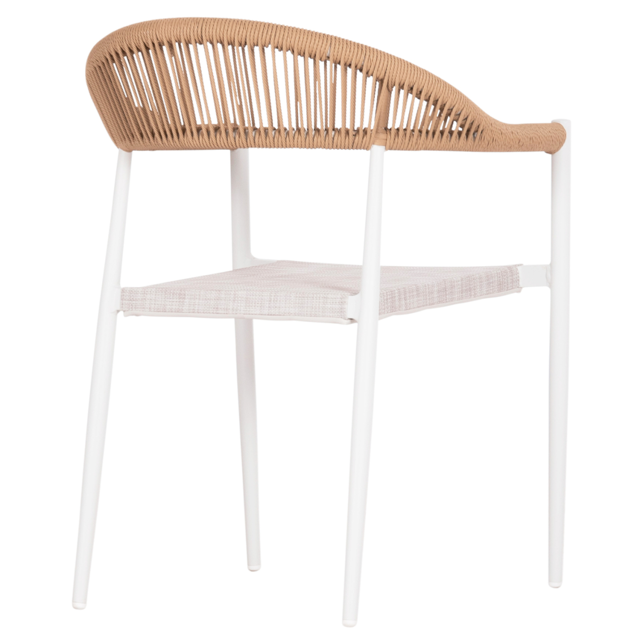 OUTDOOR DINING CHAIR BERG HM6284.01 ALUMINUM and TEXTILENE IN WHITE--P.E.TWISTED RATTAN 55x56x79Hcm. [5]
