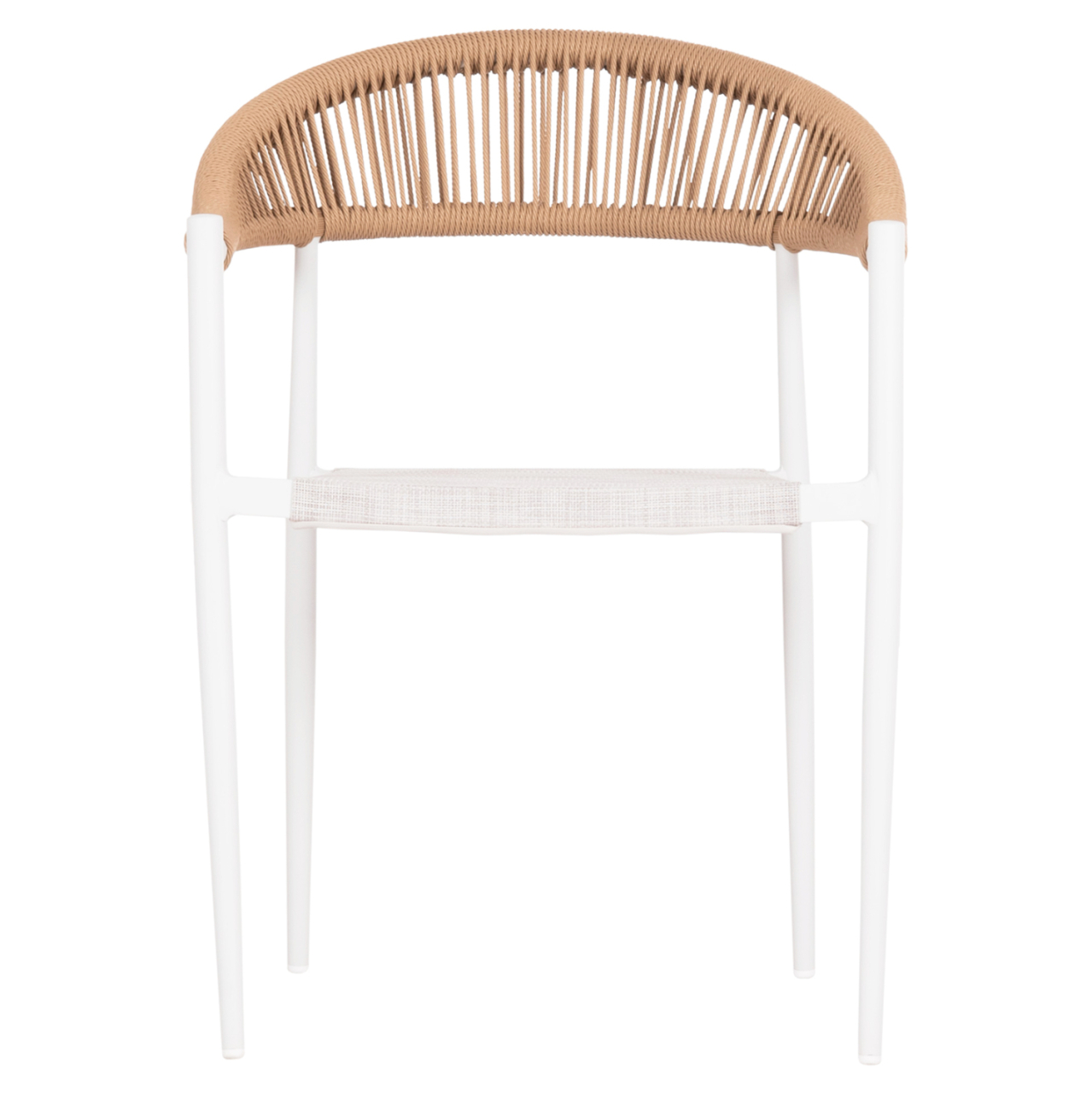 OUTDOOR DINING CHAIR BERG HM6284.01 ALUMINUM and TEXTILENE IN WHITE--P.E.TWISTED RATTAN 55x56x79Hcm. [3]