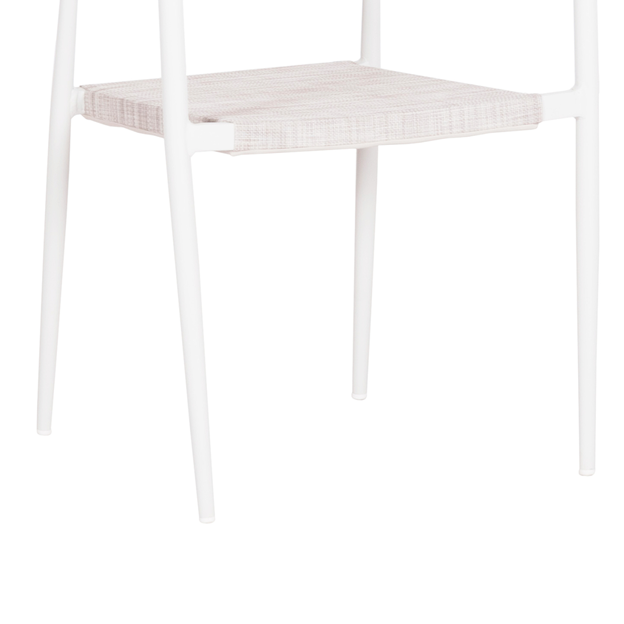 OUTDOOR DINING CHAIR BERG HM6284.01 ALUMINUM and TEXTILENE IN WHITE--P.E.TWISTED RATTAN 55x56x79Hcm. [9]