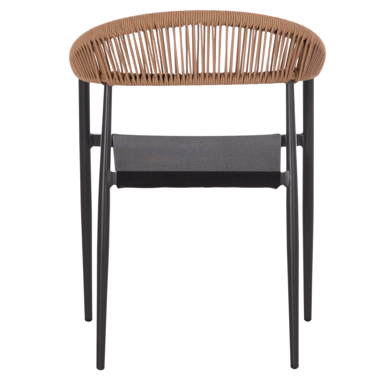 OUTDOOR DINING CHAIR BERG HM6284.02 ALUMINUM and TEXTILENE IN DARK GREY--P.E.TWISTED RATTAN 55x56x79Hcm. [6]