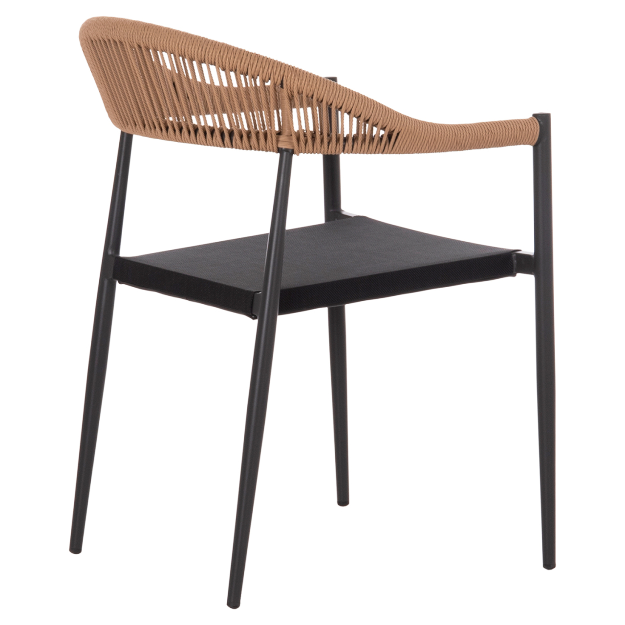 OUTDOOR DINING CHAIR BERG HM6284.02 ALUMINUM and TEXTILENE IN DARK GREY--P.E.TWISTED RATTAN 55x56x79Hcm. [5]