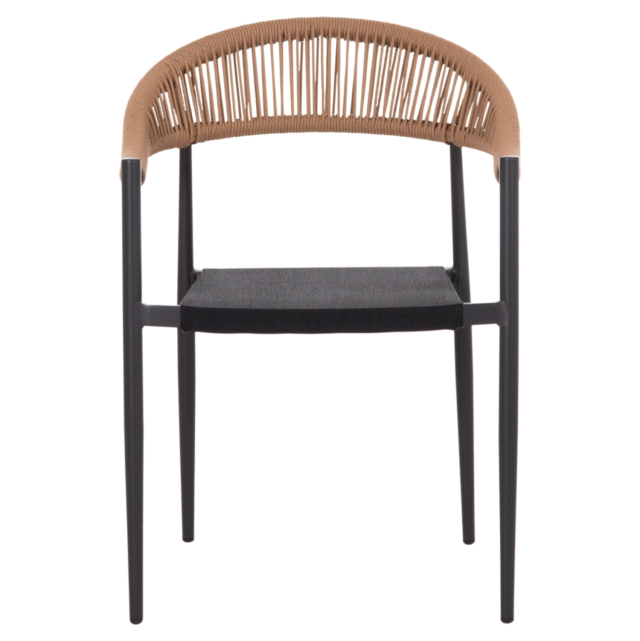 OUTDOOR DINING CHAIR BERG HM6284.02 ALUMINUM and TEXTILENE IN DARK GREY--P.E.TWISTED RATTAN 55x56x79Hcm. [3]