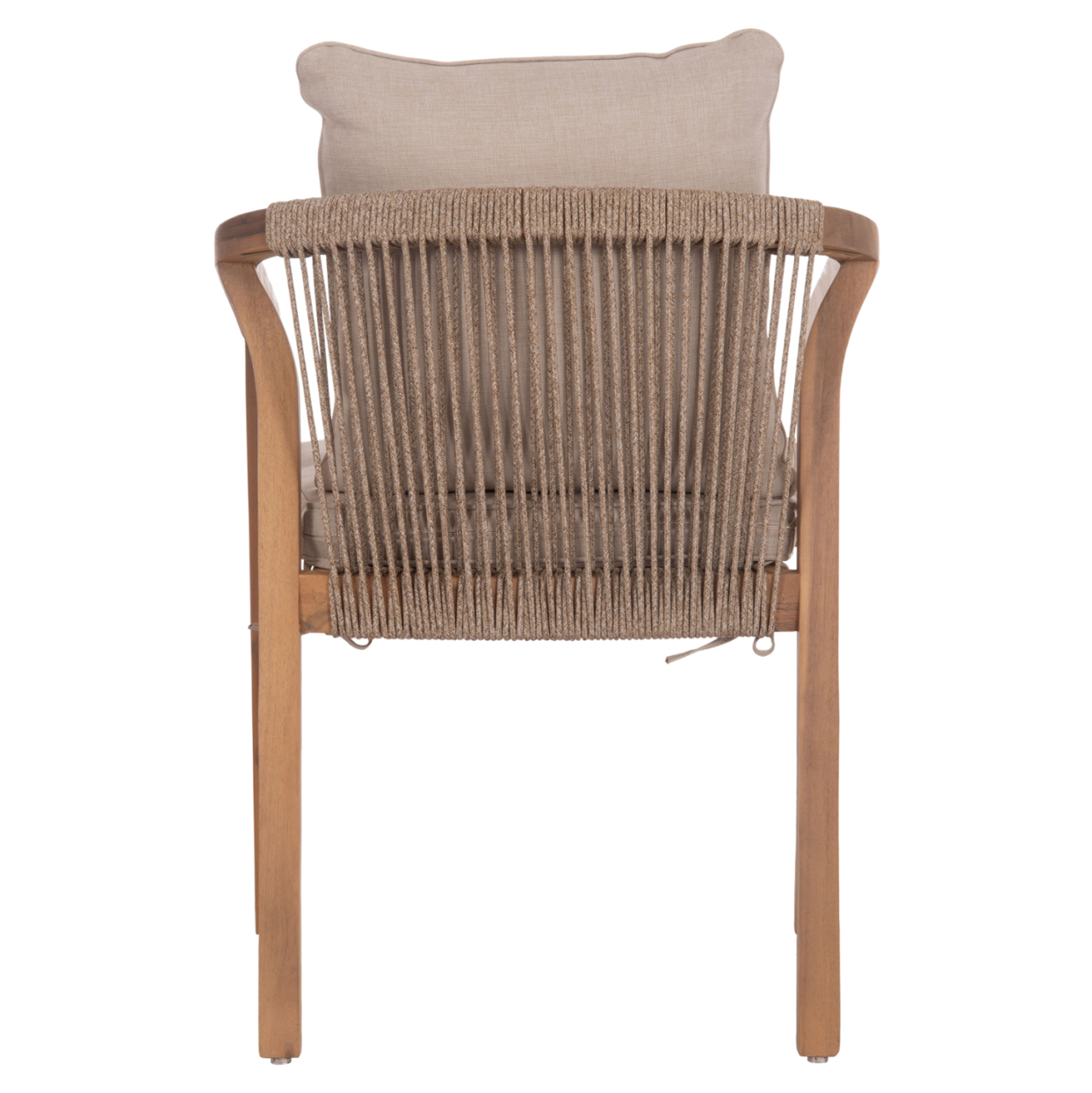OUTDOOR DINING CHAIR CONTREL HM6244.01 ACACIA WOOD IN NATURAL-ROPE and CUSHIONS IN BEIGE 58x60x74H [6]