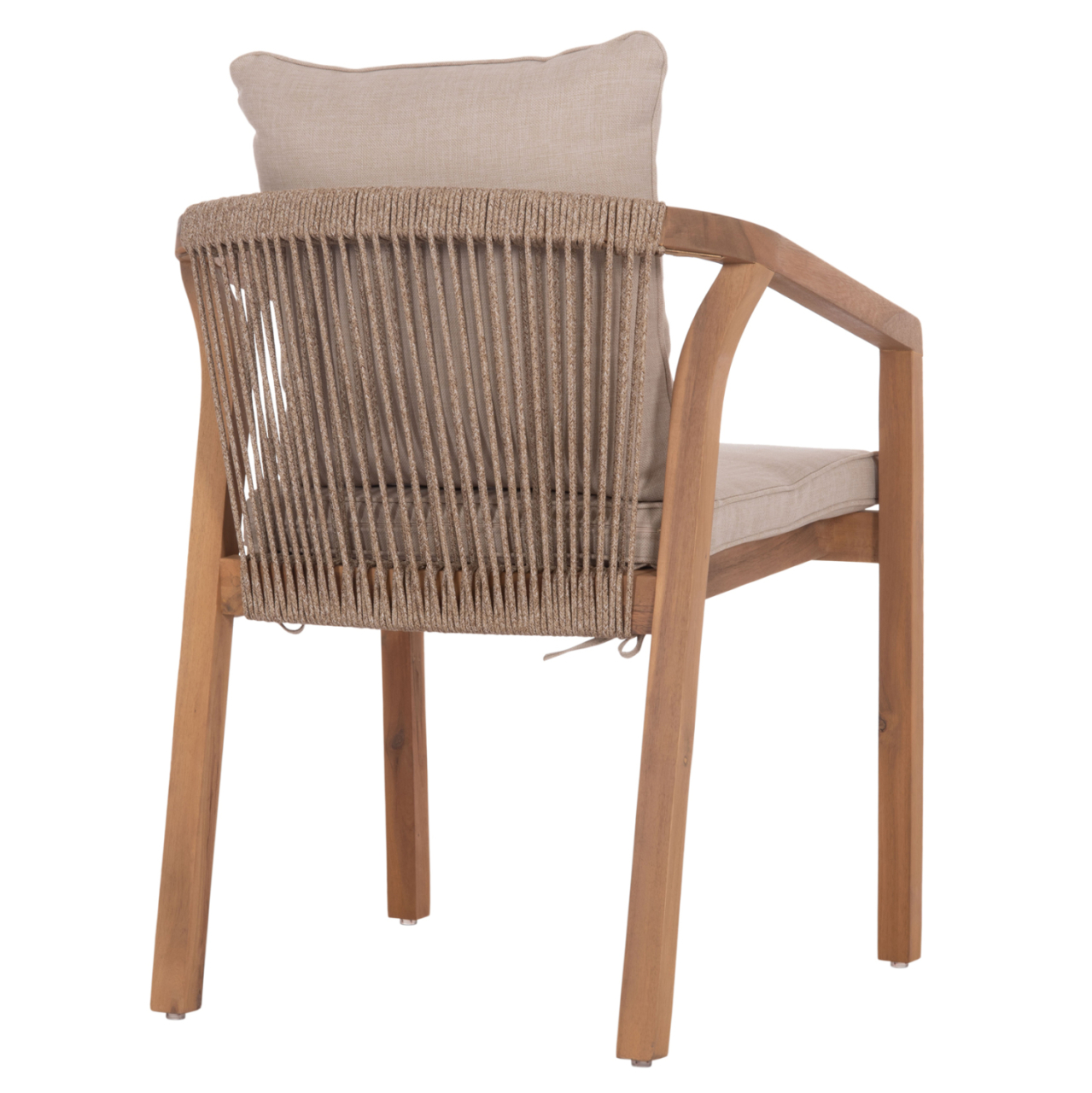 OUTDOOR DINING CHAIR CONTREL HM6244.01 ACACIA WOOD IN NATURAL-ROPE and CUSHIONS IN BEIGE 58x60x74H [5]