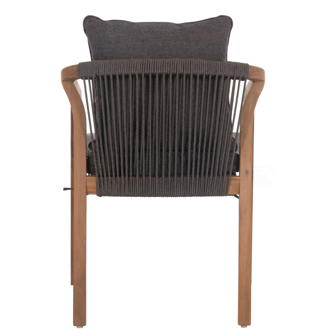 OUTDOOR DINING CHAIR CONTREL HM6244.02 ACACIA WOOD IN NATURAL-ROPE and CUSHIONS IN GREY 58x60x74Hcm. [6]