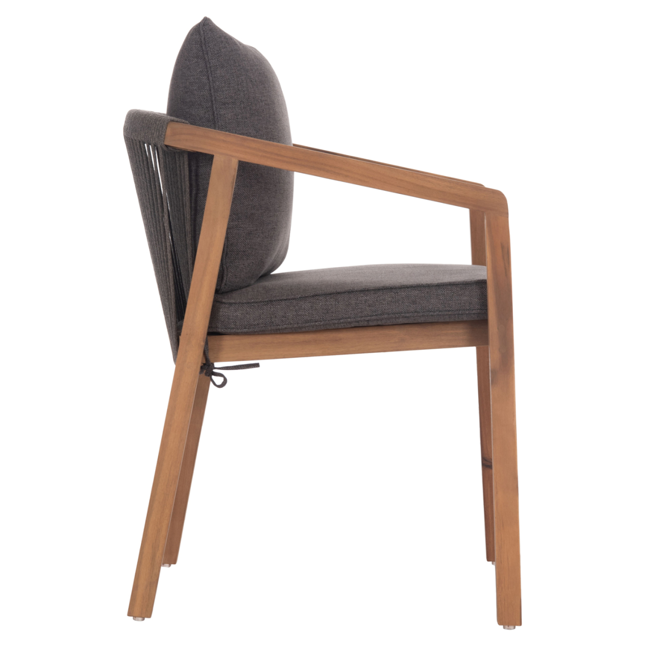 OUTDOOR DINING CHAIR CONTREL HM6244.02 ACACIA WOOD IN NATURAL-ROPE and CUSHIONS IN GREY 58x60x74Hcm. [4]