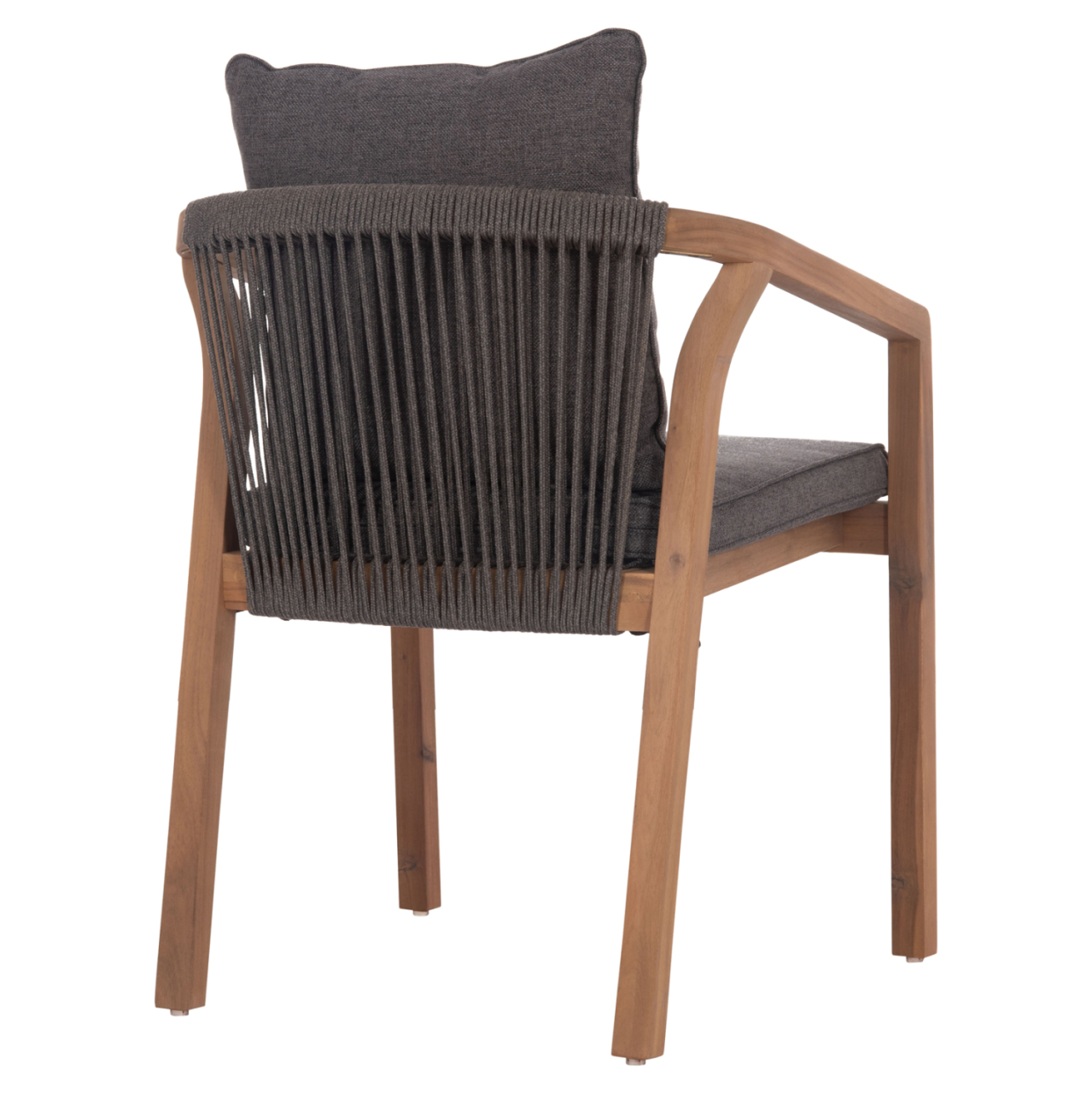 OUTDOOR DINING CHAIR CONTREL HM6244.02 ACACIA WOOD IN NATURAL-ROPE and CUSHIONS IN GREY 58x60x74Hcm. [5]
