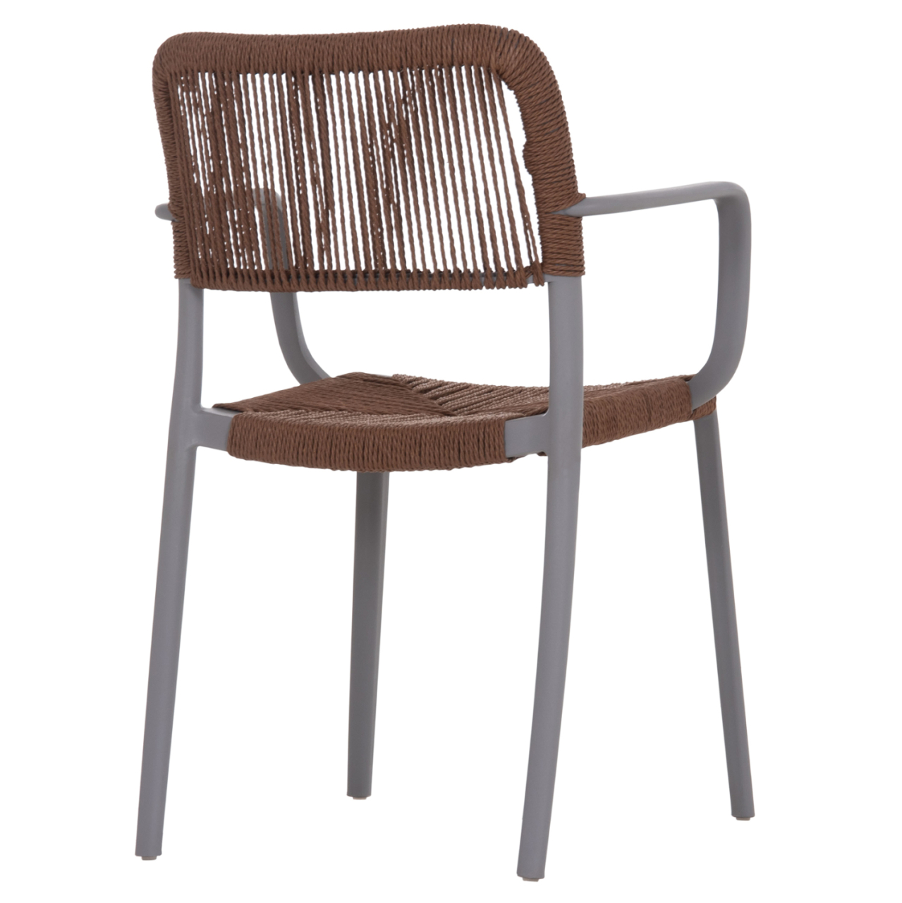 OUTDOOR DINING CHAIR STRIDER HM6391.03 GREY POLYPROPYLENE--BROWN ROPE 57x53x80Hcm. [5]