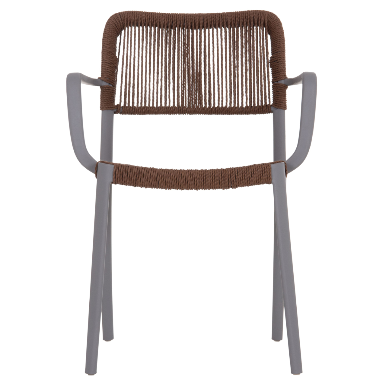 OUTDOOR DINING CHAIR STRIDER HM6391.03 GREY POLYPROPYLENE--BROWN ROPE 57x53x80Hcm. [3]