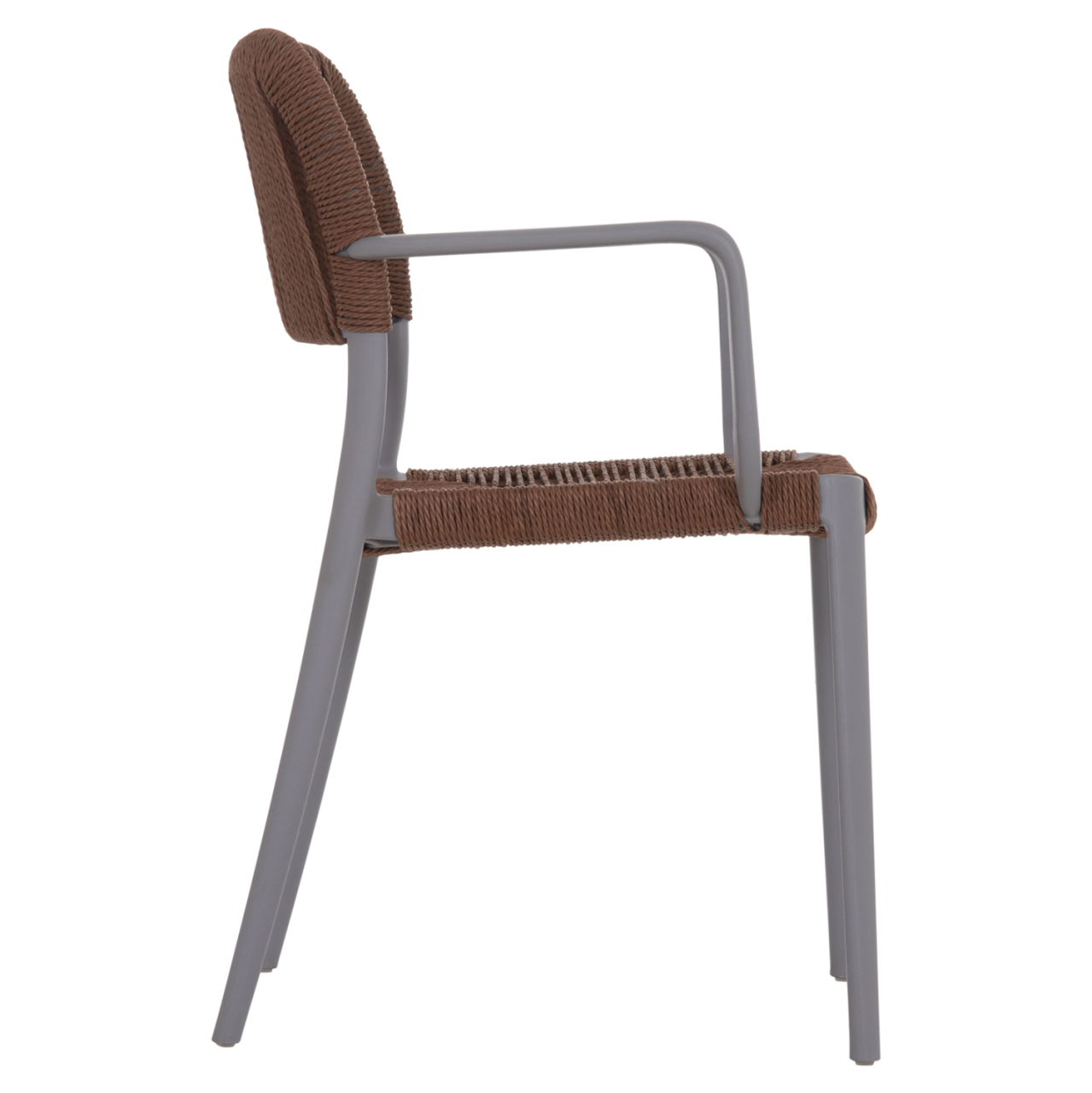 OUTDOOR DINING CHAIR STRIDER HM6391.03 GREY POLYPROPYLENE--BROWN ROPE 57x53x80Hcm. [4]
