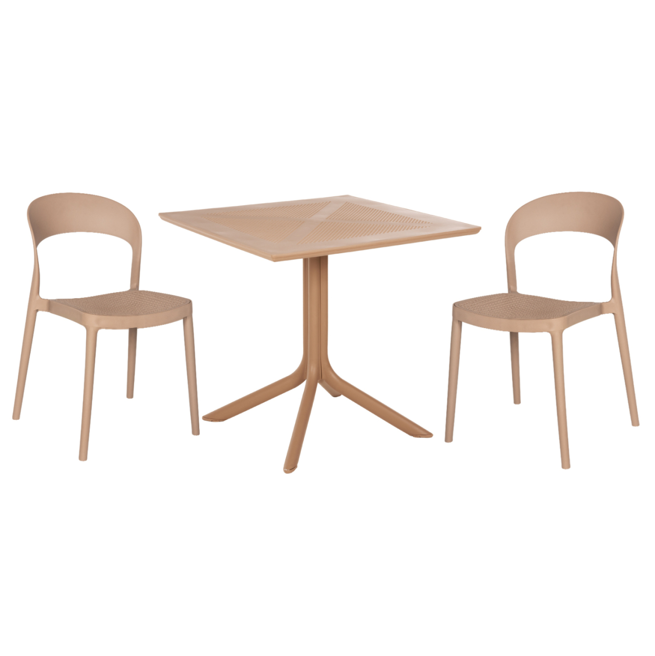 OUTDOOR DINING SET 3PCS CLEO HM21136 POLYPROPYLENE IN CAPPUCCINO COLOR [1]