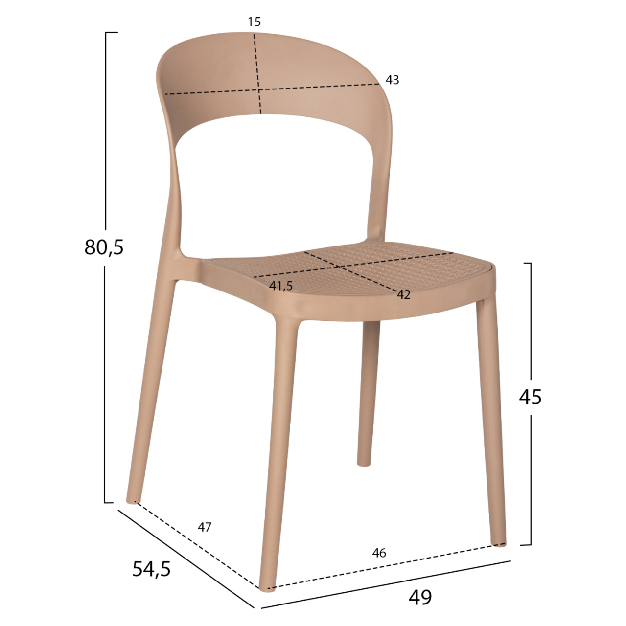 OUTDOOR DINING SET 3PCS CLEO HM21136 POLYPROPYLENE IN CAPPUCCINO COLOR [3]