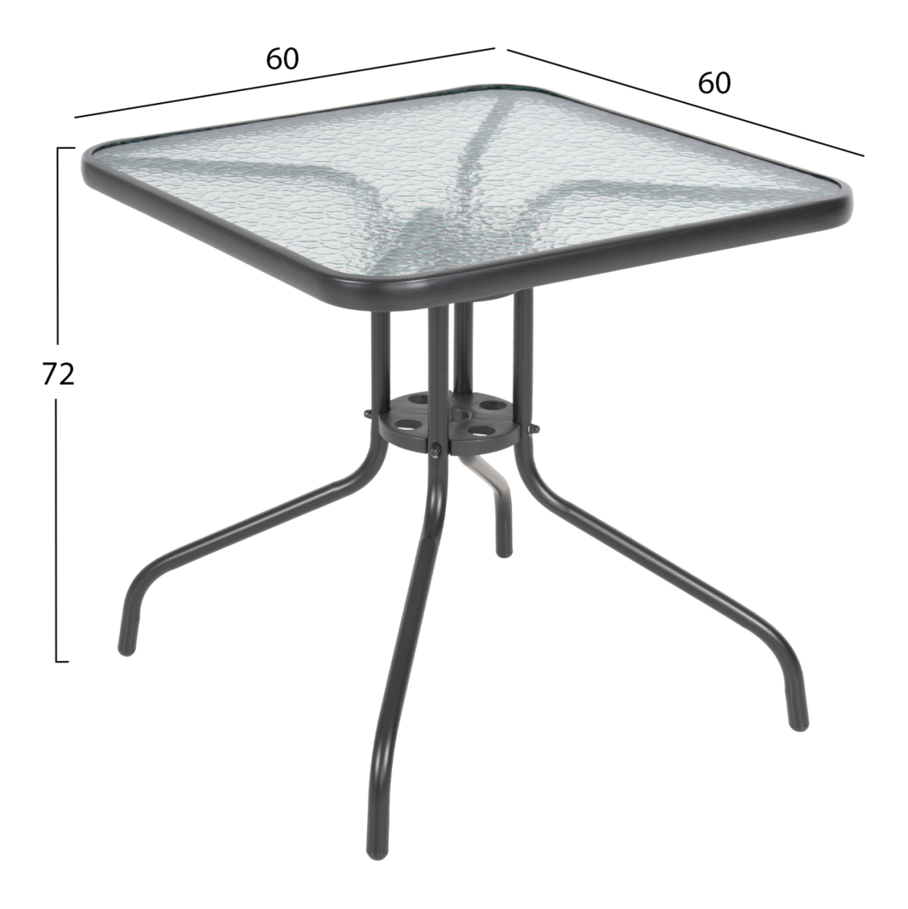 OUTDOOR DINING SET 3PCS FIGO HM10730.01-- 2 METAL CHAIRS and SQUARE TABLE 70x70cm GREY [2]
