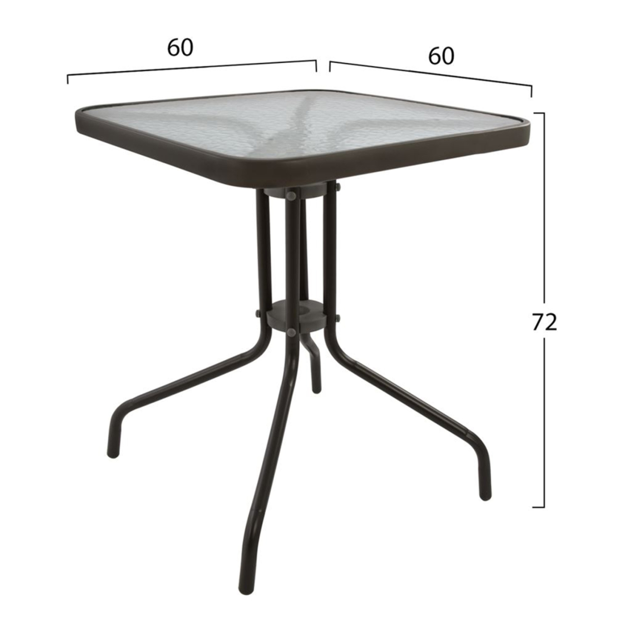 OUTDOOR DINING SET 3PCS FIGO HM21036 METAL TABLE and 2 FOLDABLE CHAIRS-BROWN [2]