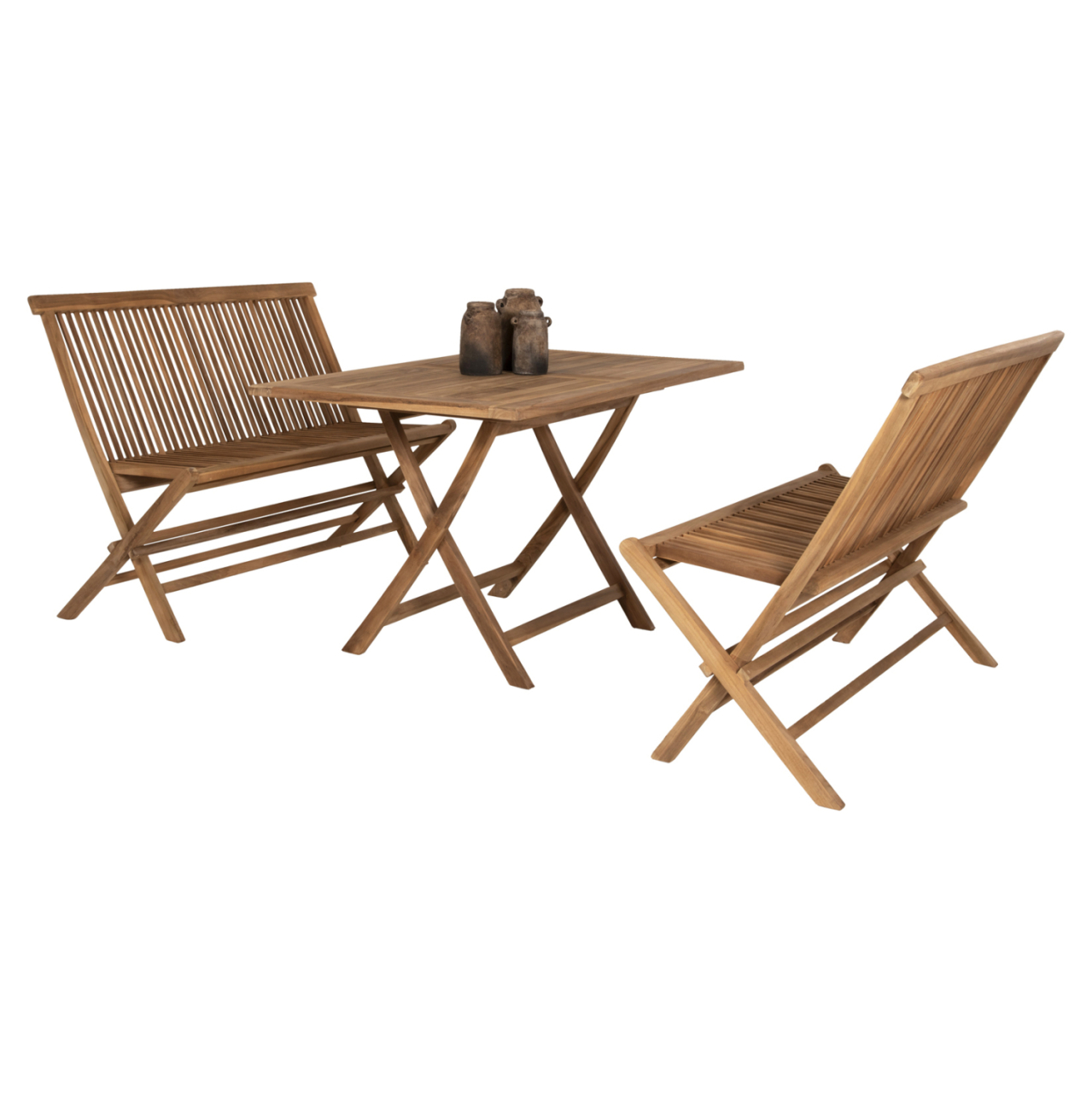 OUTDOOR DINING SET 3PCS KENDALL HM11952 SOLID TEAK WOOD IN NATURAL COLOR [5]