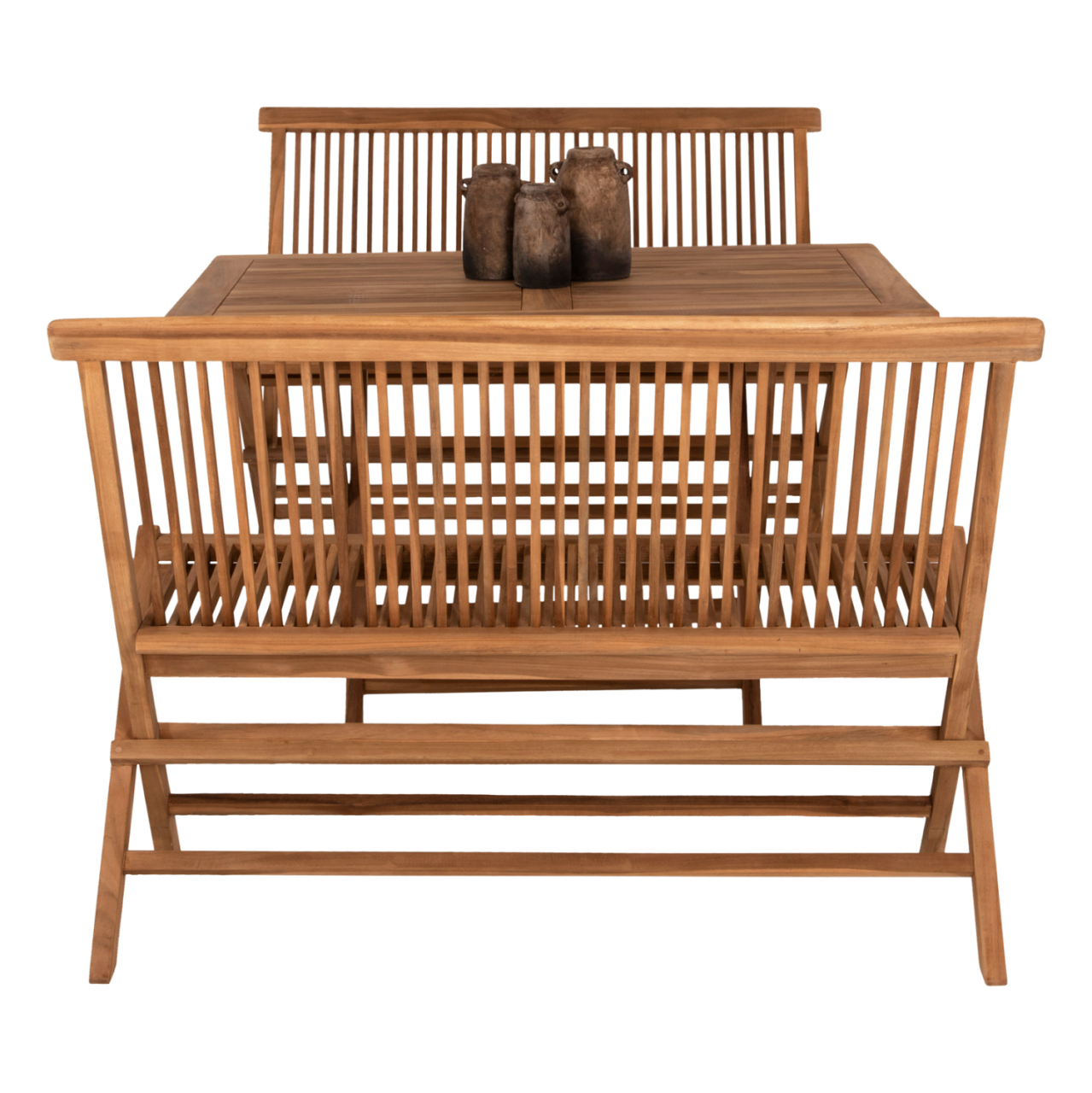 OUTDOOR DINING SET 3PCS KENDALL HM11952 SOLID TEAK WOOD IN NATURAL COLOR [6]