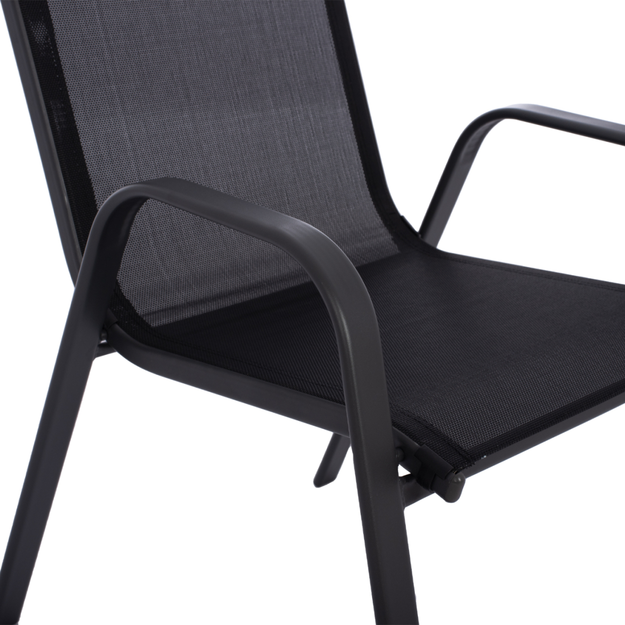 OUTDOOR DINING SET 3PCS LEON HM5181.03 METAL CHAIRS and TABLE Φ60cm BLACK [8]