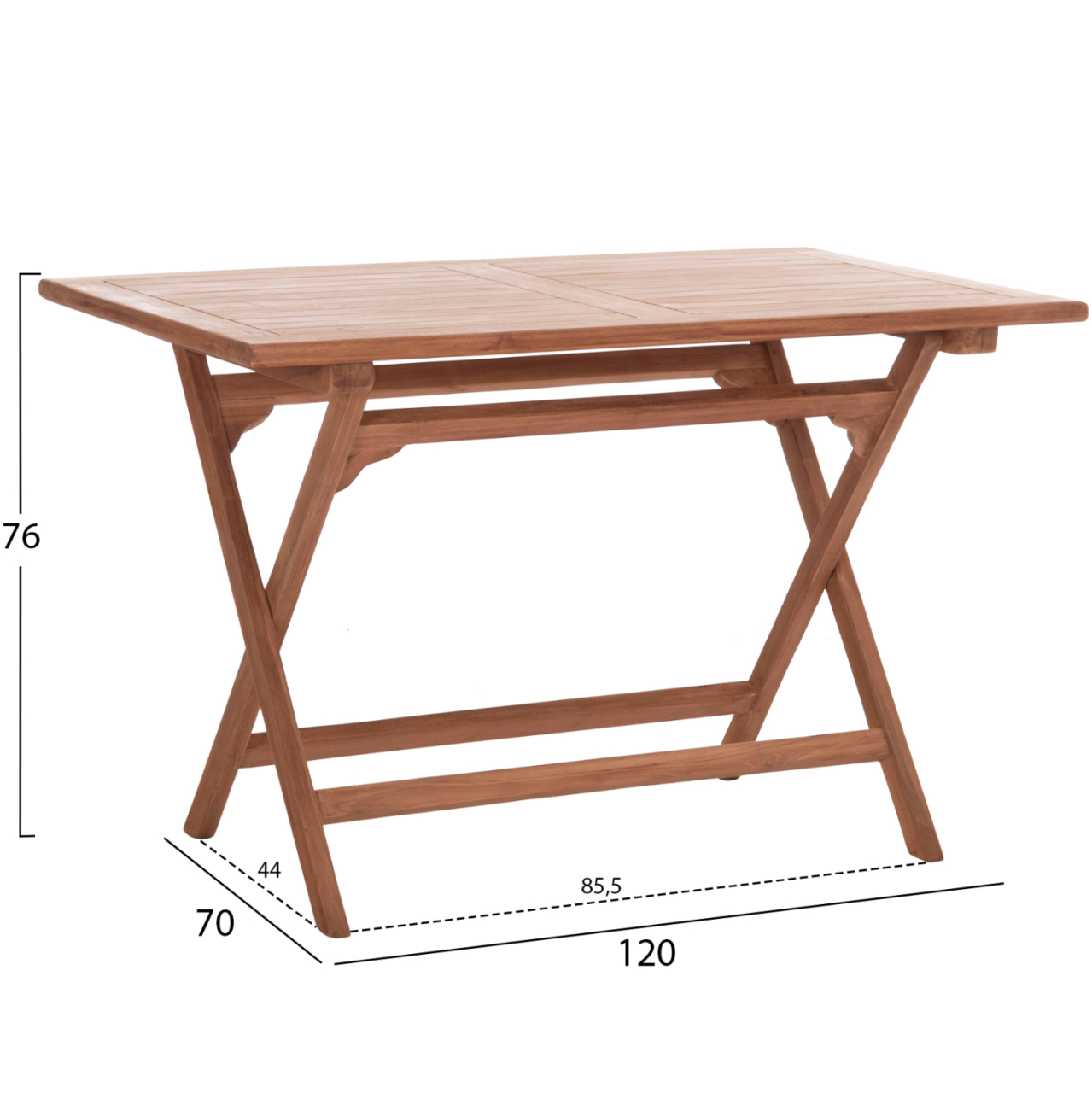 OUTDOOR DINING SET 4PCS FOLDABLE ERIS HM10920 TEAK WOOD IN NATURAL [2]