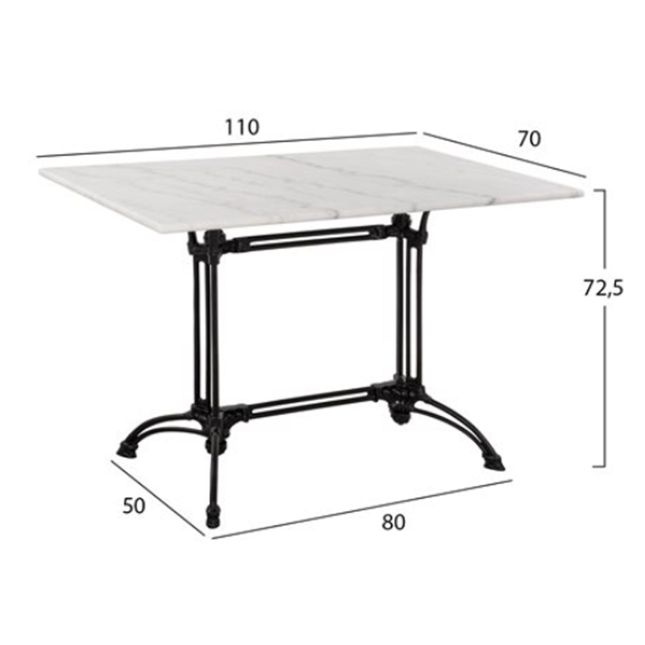 OUTDOOR DINING SET 5 PCS WITH MARBLE TABLE HM11717 [3]