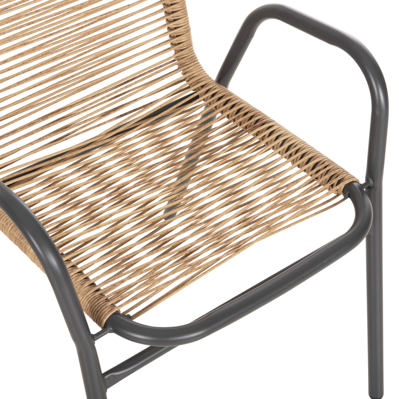OUTDOOR DINING SET 5PCS AVRIL HM21221.01 METAL CHAIRS and TABLE 110x60 GREY-NATURAL [4]