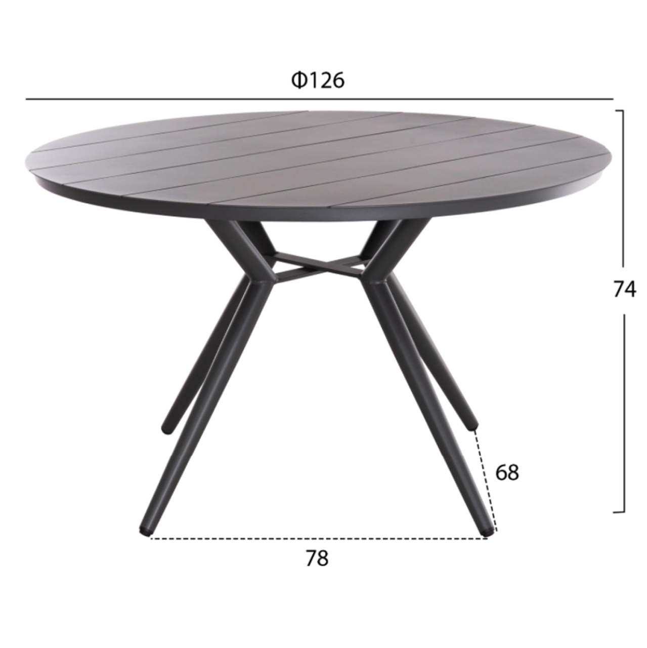 OUTDOOR DINING SET 5PCS BERG HM21134 DARK GREY ALUMINUM--P.E.RATTAN [2]