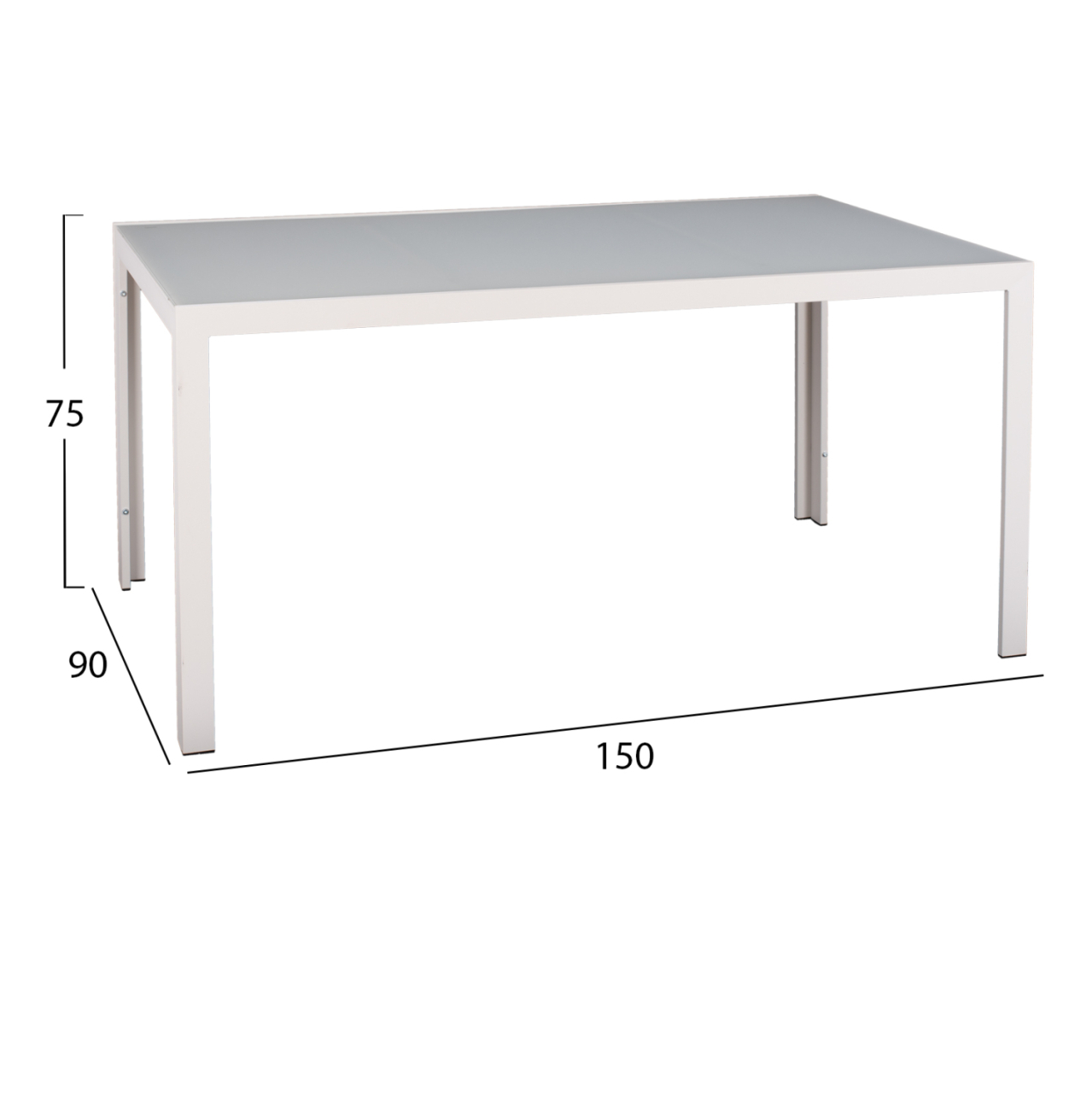 OUTDOOR DINING SET 5PCS BRONCA HM21023 METAL TABLE-4 ALUMINUM ARMCHAIRS-WHITE [2]
