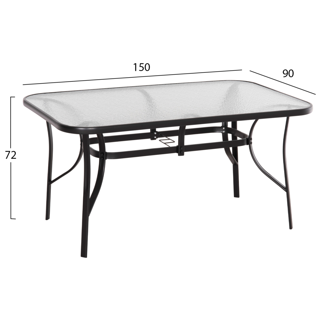 OUTDOOR DINING SET 5PCS BRUNO HM10895.03 BLACK METAL and TEXTILENE [2]