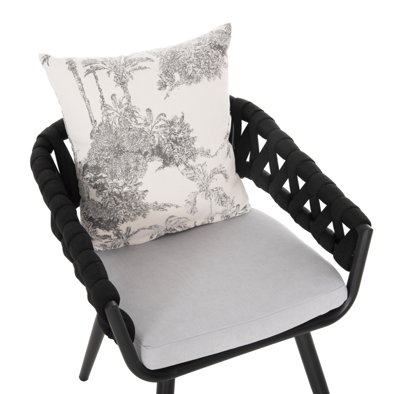 OUTDOOR DINING SET 5PCS CAMDEN HM11000.01 ALUMINUM IN ANTHRACITE--ECRU CUSHIONS [4]