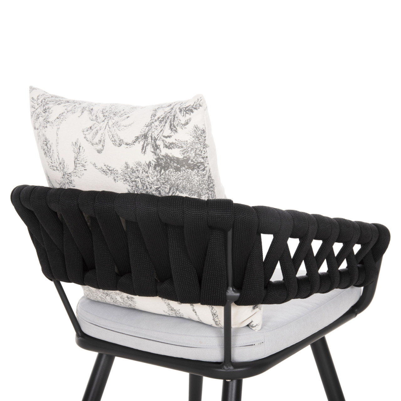 OUTDOOR DINING SET 5PCS CAMDEN HM11001.01 ALUMINUM IN ANTHRACITE--ECRU CUSHIONS [5]
