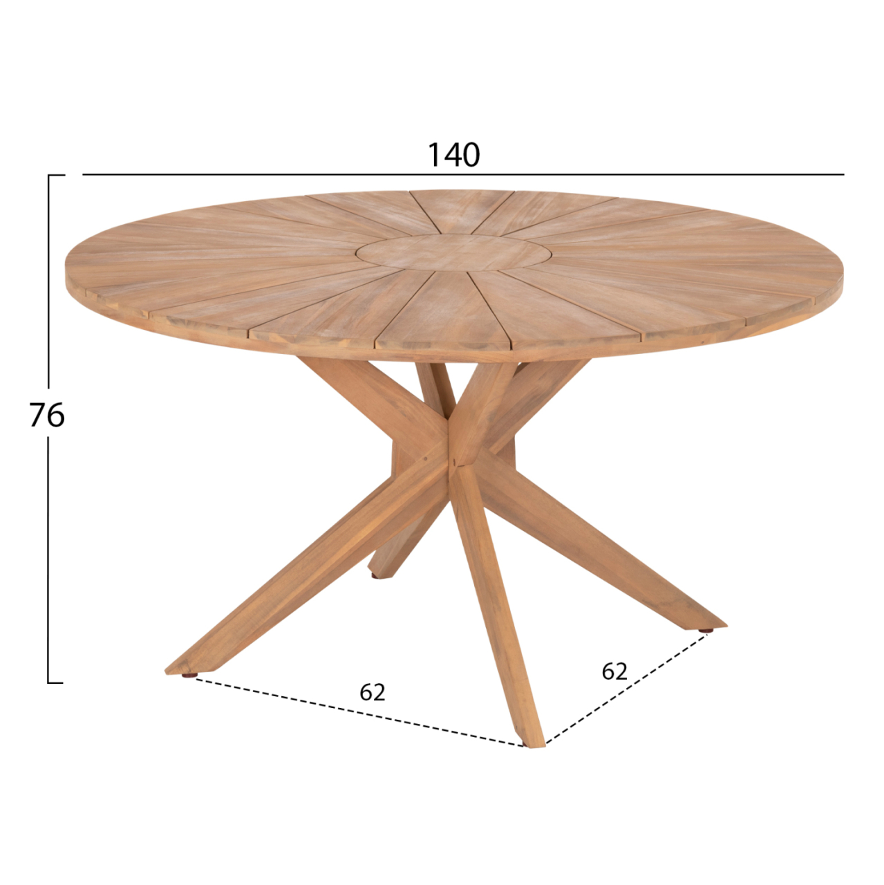 OUTDOOR DINING SET 5PCS CORTEN HM10909 ACACIA WOOD and ROPE IN NATURAL COLORS [2]