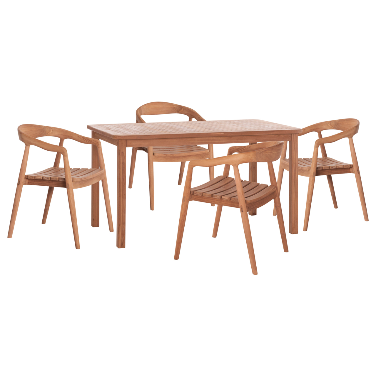 OUTDOOR DINING SET 5PCS EBENIZER HM10915 TEAK WOOD IN NATURAL COLOR [1]