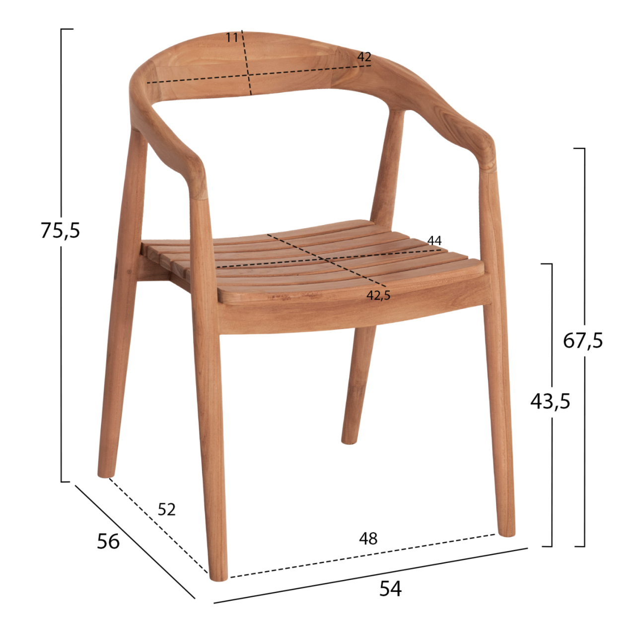 OUTDOOR DINING SET 5PCS EBENIZER HM10915 TEAK WOOD IN NATURAL COLOR [3]