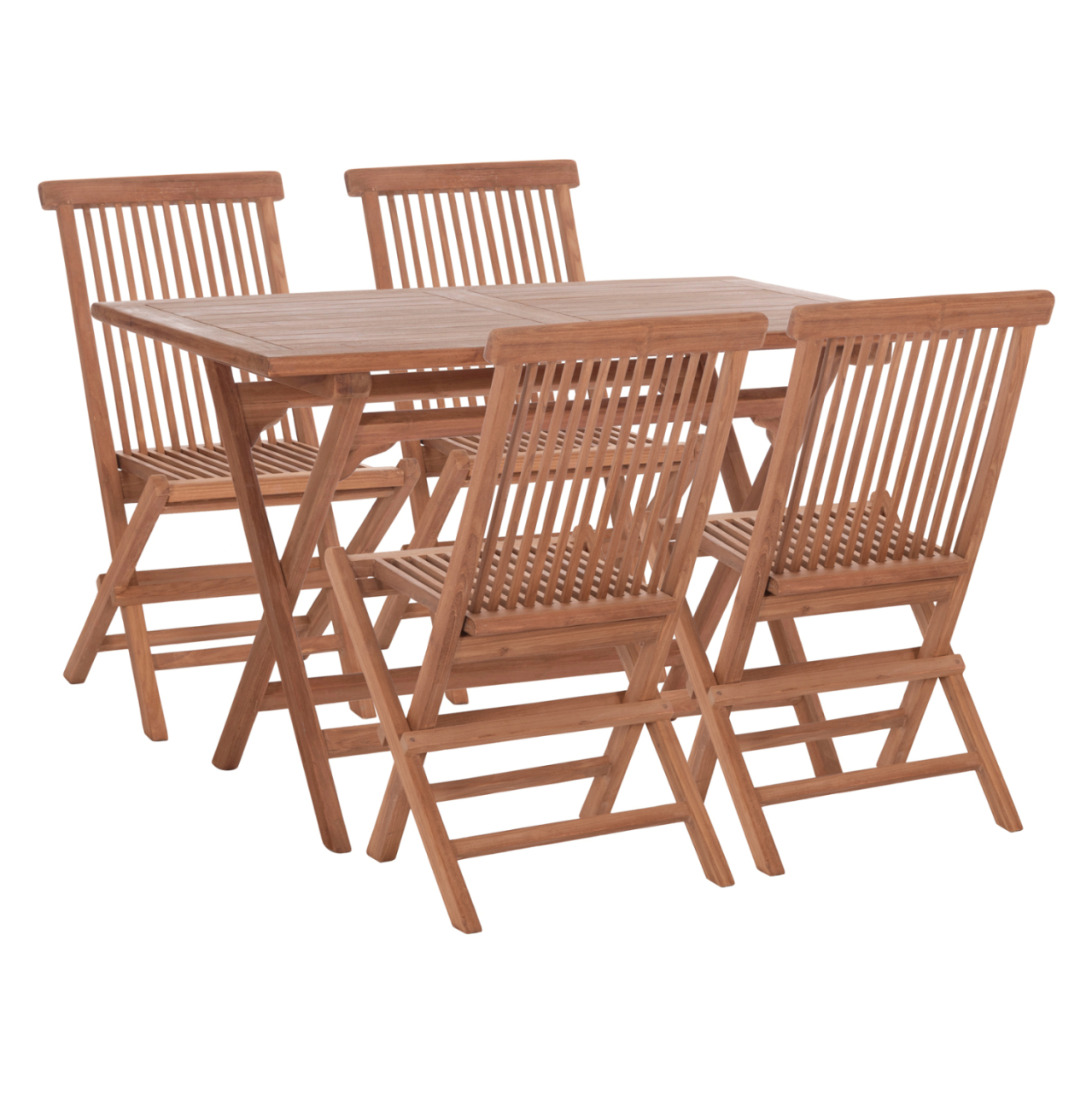 OUTDOOR DINING SET 5PCS FOLDABLE ERIS HM10919 TEAK WOOD IN NATURAL [4]