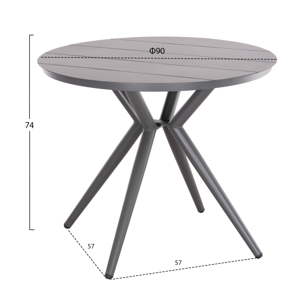 OUTDOOR DINING SET 5PCS HIGER HM10836.01 ALUMINUM and TEXTILENE--GREY [2]