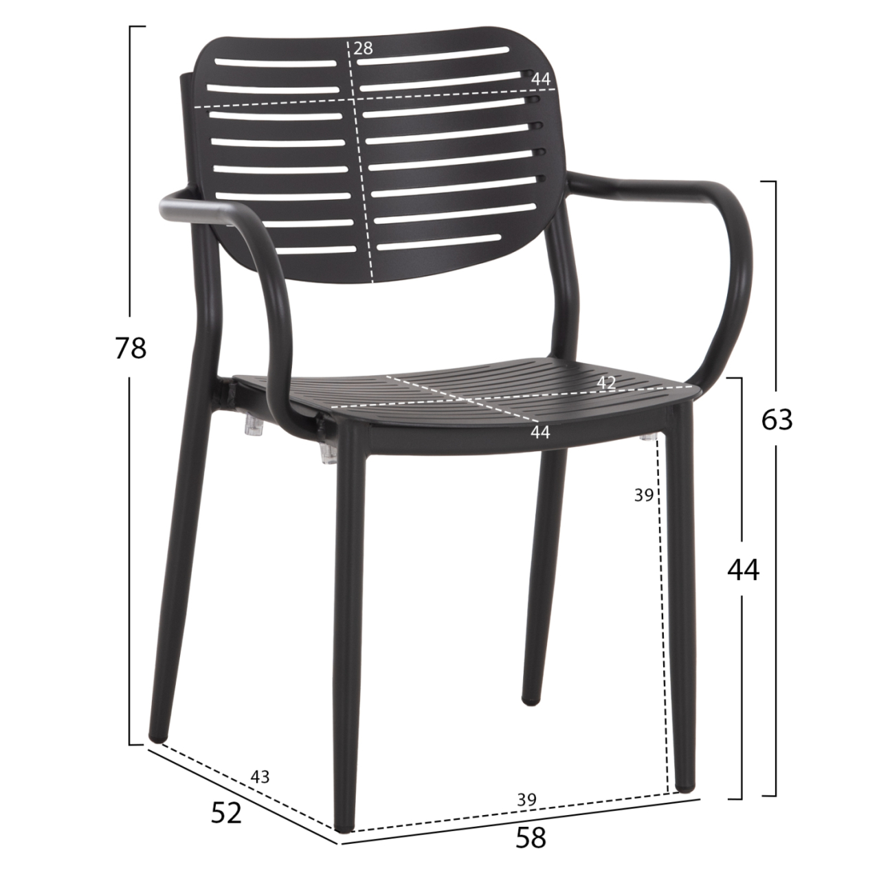 OUTDOOR DINING SET 5PCS HILLIARD HM10998.03 ANTHRACITE ALUMINUM-POLYWOOD [3]