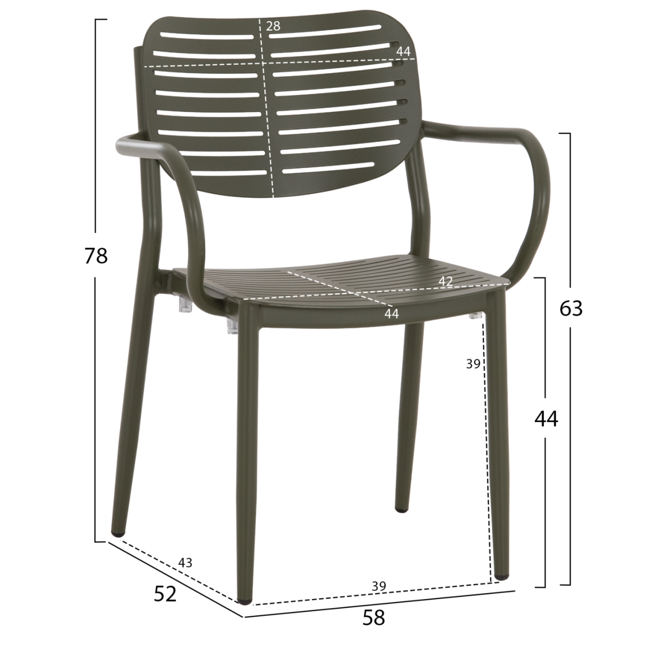 OUTDOOR DINING SET 5PCS HILLIARD HM10998.07 OLIVE GREEN ALUMINUM-POLYWOOD [3]