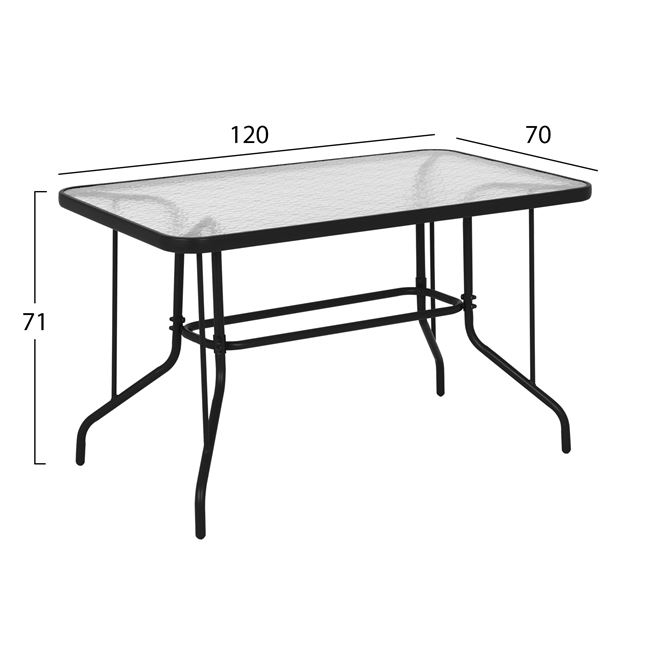 OUTDOOR DINING SET 5PCS HM10565.01 TABLE 120X70X71H and 4 ARMCHAIRS-GREY METAL [2]