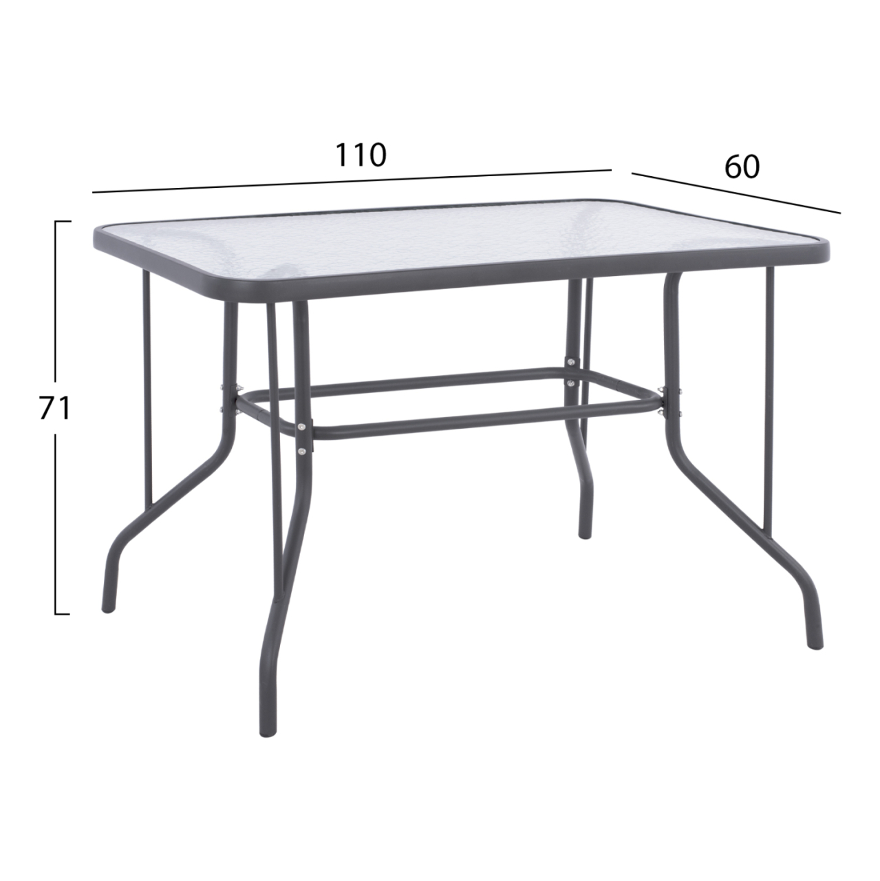 OUTDOOR DINING SET 5PCS HM10566.01- 4 CHAIRS WITH CUSHION and TABLE 110X60 IN GREY [2]