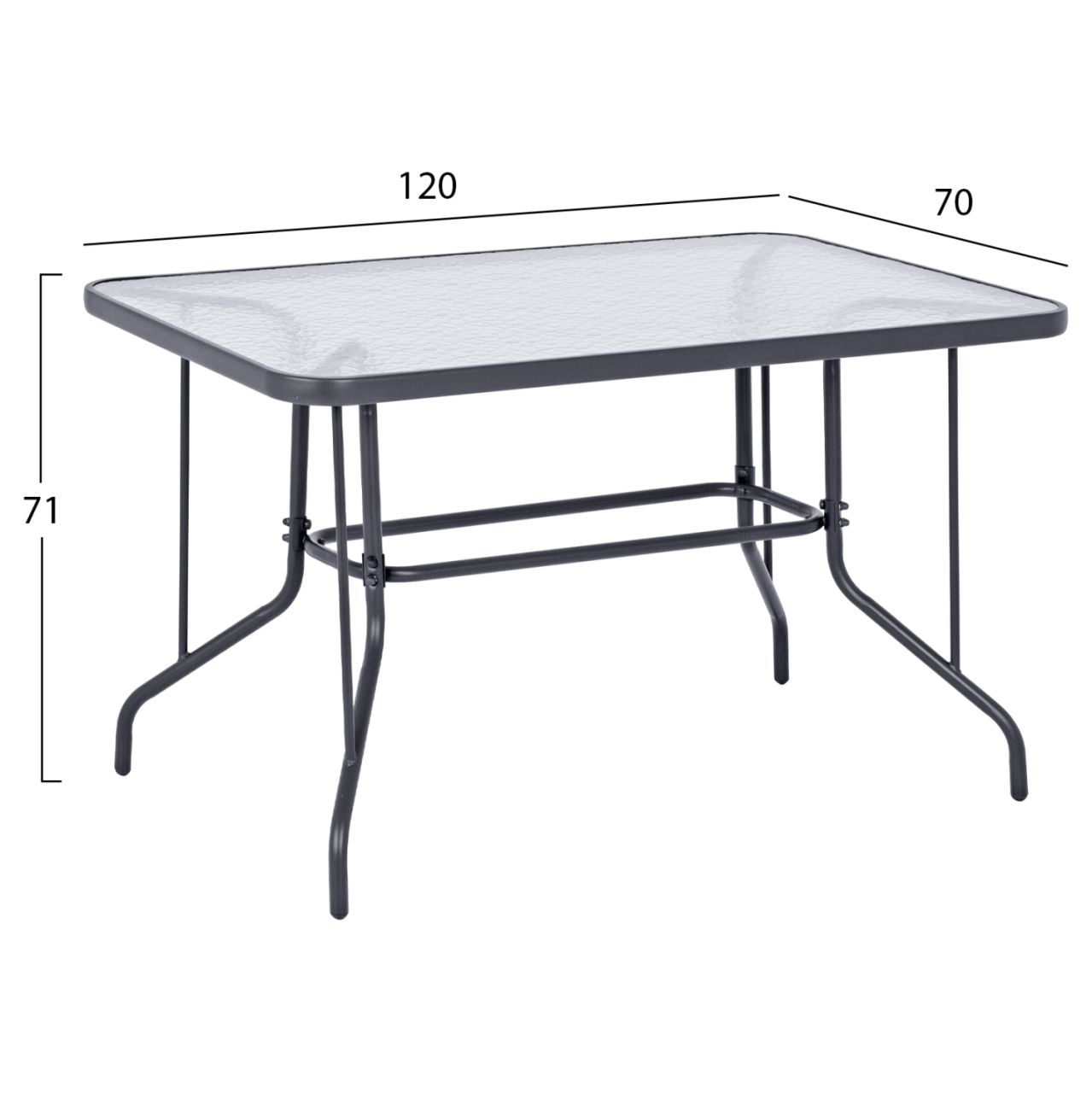 OUTDOOR DINING SET 5PCS HM10568.01 CHAIRS WITH CUSHION and TABLE 120X70cm - GREY [2]