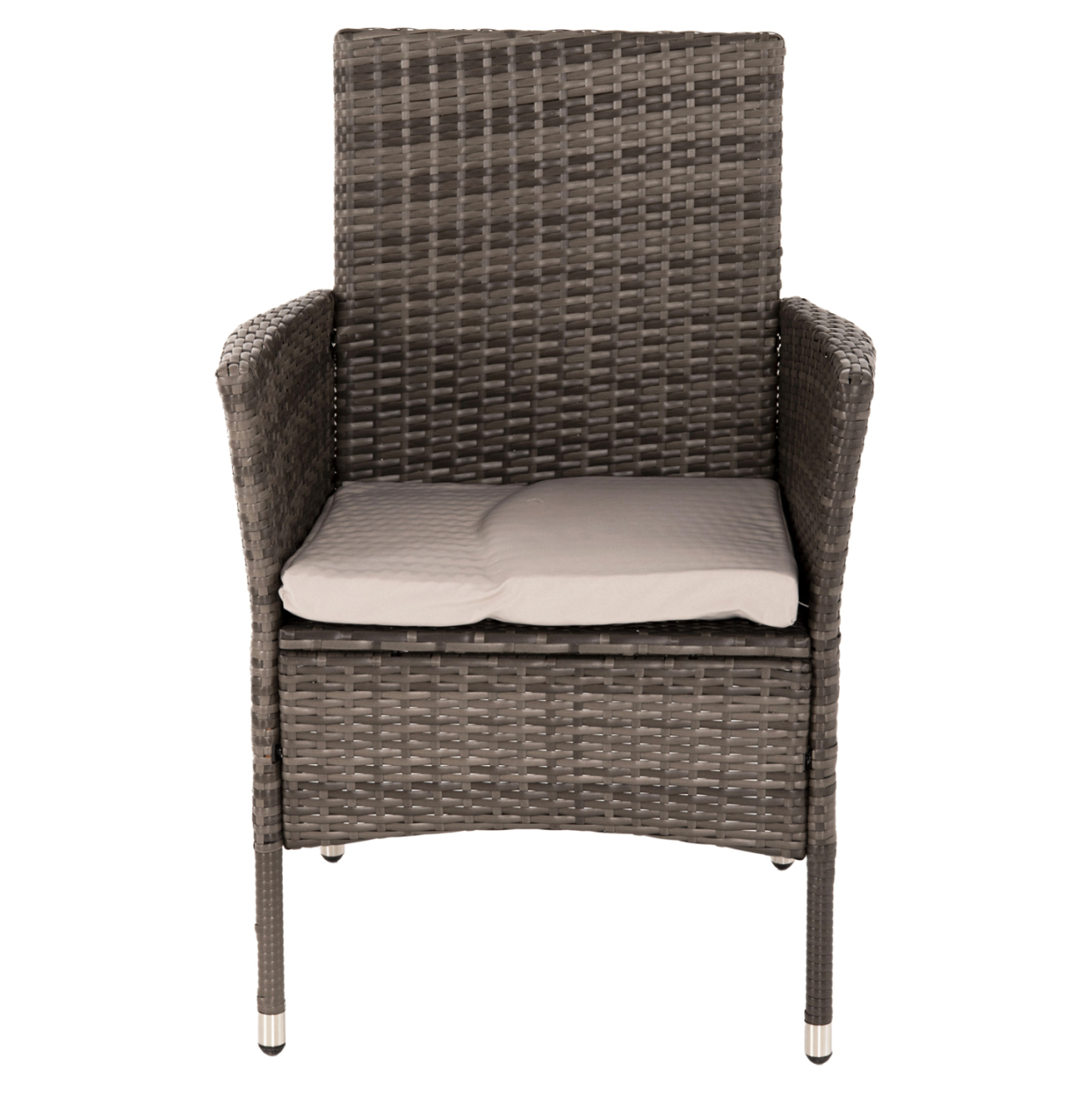 OUTDOOR DINING SET 5PCS HM5965 BROWN RATTAN-METAL FRAME-GLASS TABLETOP [6]