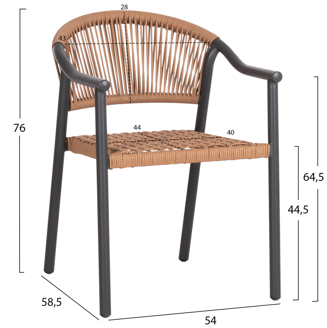 OUTDOOR DINING SET 5PCS KERLY HM10833.10 DARK GREY ALUMINUM--POLYWOOD--P.E.RATTAN BEIGE [3]