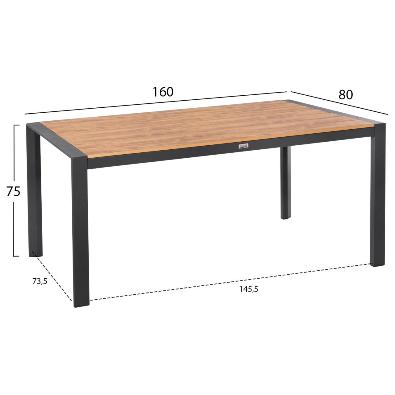 OUTDOOR DINING SET 5PCS MAGNET HM10997.03 ALUMINUM IN ANTHRACITE--POLYWOOD--P.E.ROPE [2]