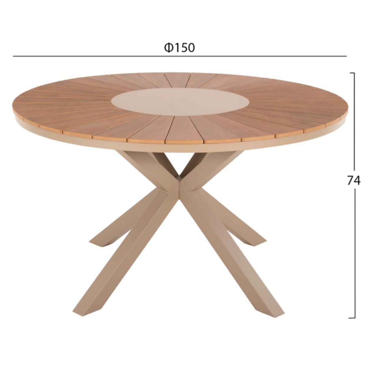 OUTDOOR DINING SET 5PCS MORIL HM21161 ALUMINUM IN CHAMPAGNE COLOR and POLYWOOD [3]