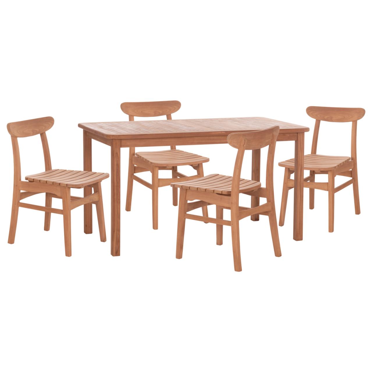 OUTDOOR DINING SET 5PCS ROBBIE HM10926 TEAK WOOD IN NATURAL COLOR [1]