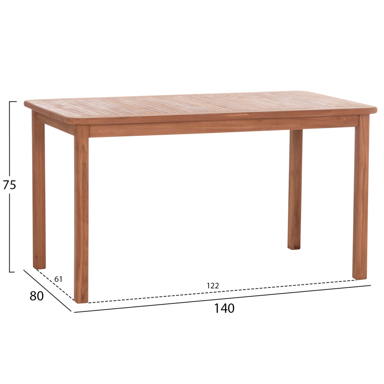 OUTDOOR DINING SET 5PCS ROBBIE HM10926 TEAK WOOD IN NATURAL COLOR [2]